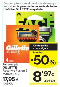 Caprabo Gillette Recanvis Fusion 5 oferta
