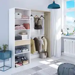 BricoCentro Vestidor 2 barras, estantes y cajón oferta