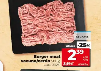 Dia Burger meat vacuno/cerdo 500g oferta