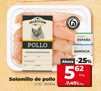 Dia Solomillo de pollo oferta