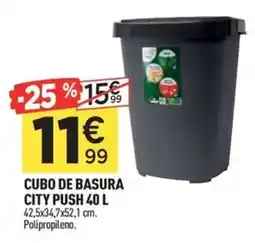 Centrakor Cubo de basura city push 40 l oferta