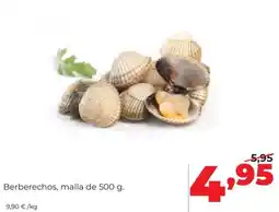 Alimerka Berberechos, malla de 500 g. oferta