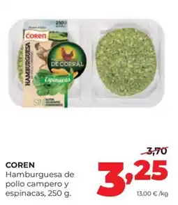 Alimerka Coren hamburguesa de pollo campero y espinacas oferta