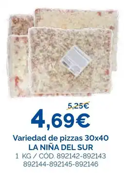 Dialsur Cash & Carry la niña del sur variedad de pizzas 30x40 oferta