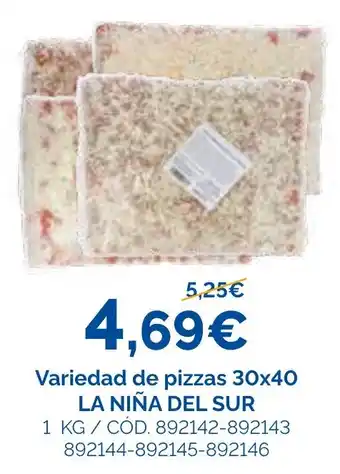 La niña del sur variedad de pizzas 30x40