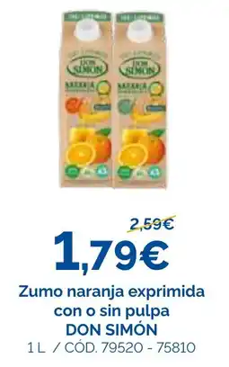Dialsur Cash & Carry Zumo naranja exprimida con o sin pulpa DON SIMÓN oferta