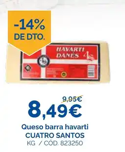 Dialsur Cash & Carry cuatro santos queso barra havarti oferta