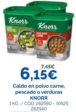 Dialsur Cash & Carry Knorr caldo en polvo carne pescado o verduras oferta