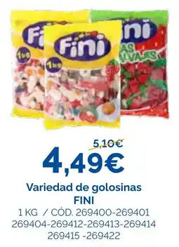 Dialsur Cash & Carry Fini variedad de golosinas oferta