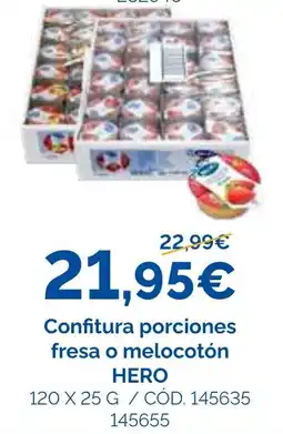 Dialsur Cash & Carry Hero confitura porciones fresa o melocotón oferta