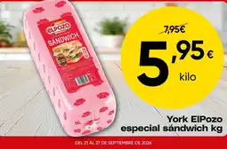 FROIZ York ElPozo especial sándwich oferta
