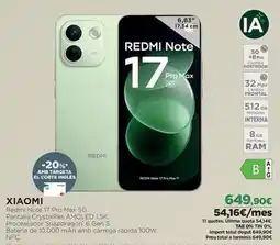 El Corte Inglés Xiaomi - redmi note 17 pro max 5g oferta