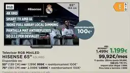 El Corte Inglés Hisense - televisor rgb miniled oferta