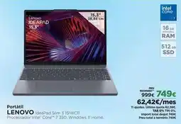 El Corte Inglés Lenovo - portátil ideapad slim 3 15wc11 oferta