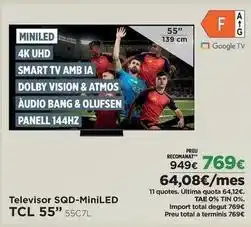El Corte Inglés Tcl - televisor sqd-miniled oferta