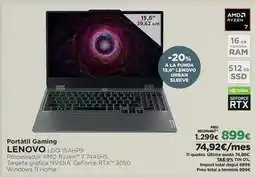 El Corte Inglés Lenovo - portatil gaming oferta