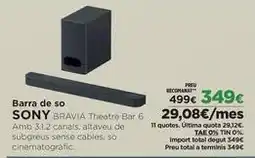 El Corte Inglés Sony - barra de so oferta