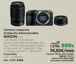 El Corte Inglés Nikon - câmera compacta d'ojectiu intercanviable oferta
