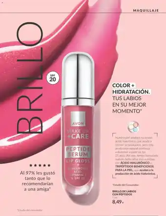 Avon make up + care peptide serum lip gloss