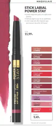 AVON Avon stick labial power stay oferta