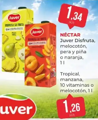 Juver nectar disfruta melocotón pera y piña o naranja