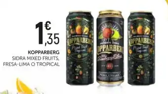 Kopparberg sidra mixed fruits, fresa-lima o tropical