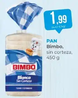 SPAR Bimbo pan blanco sin corteza oferta