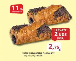 Supermercados MAS Super napolitana chocolate oferta