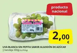 Supermercados MAS Uva blanca sin pepita sabor algodón de azúcar oferta