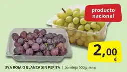 Supermercados MAS uva roja o blanca sin pepita oferta