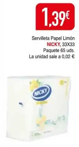 Masymas Nicky servilleta papel limón oferta
