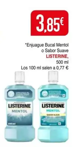 Masymas Listerine mentol o sabor suave oferta