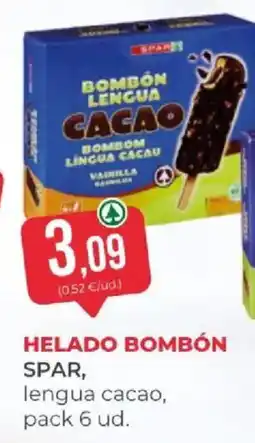 SPAR spar helado bombon lengua cacao oferta