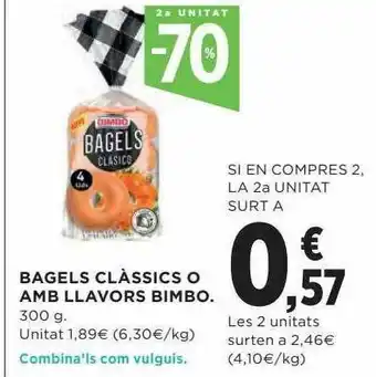 Hipercor 2a Unitat -70% Bagels Clàssics O Amb Llavors Bimbo oferta