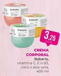 SPAR Babaria crema corporal oferta