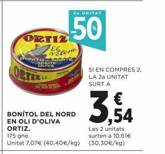 Hipercor 2a Unitat -50% Bonítol Del Nord En Oli D'oliva Ortiz oferta