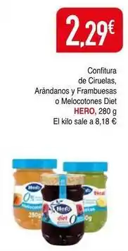 Masymas Hero - confitura de ciruelas, arándanos y frambuesas o melocotones diet oferta