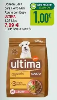 Masymas Última - comida seca para perro mini adulto con buey oferta