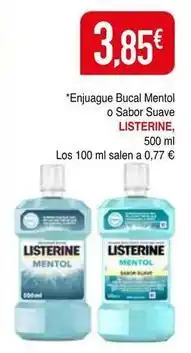 Masymas Listerine - enjuague bucal mentol o sabor suave oferta