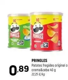 Coviran Pringles - patates fregides original o crema&ceba oferta