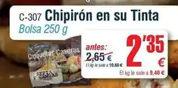 Abordo Chipiron en su tinta oferta