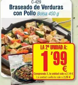 Abordo Braseado de verduras con pollo oferta