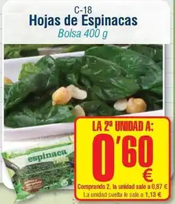 Abordo Hojas de espinacas oferta