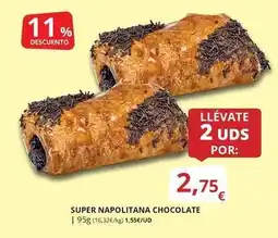 Supermercados MAS Super napolitana chocolate oferta