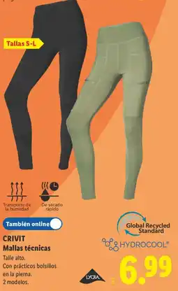 Lidl Crivit mallas técnicas oferta