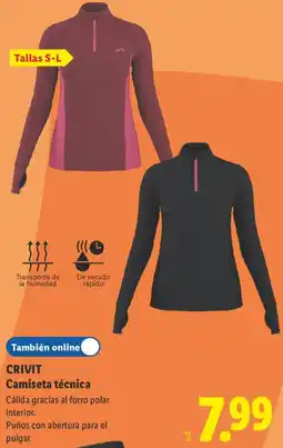 Lidl Crivit camiseta técnica oferta