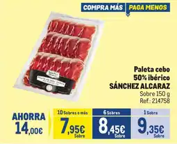 Makro sánchez alcaraz paleta cebo 50% ibérico oferta