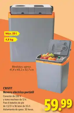Lidl Crivit nevera eléctrica portátil oferta