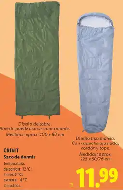 Lidl Crivit saco de dormir oferta