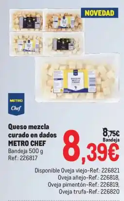Makro Metro Chef queso mezcla curado en dados oferta